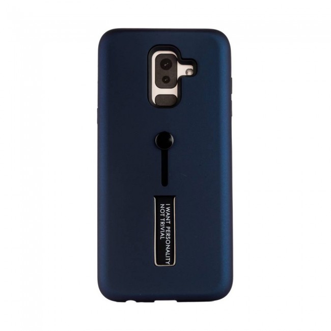 Margoun I Want Personality Not Trivial Strap Case Cover with Kickstand for Samsung Galaxy A6 Plus – Black , Dark Blue , Red , Gold