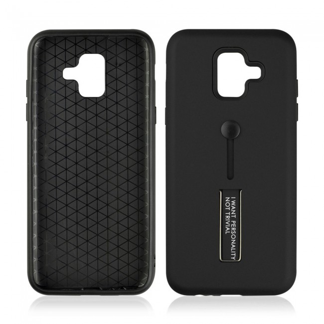 Margoun I Want Personality Not Trivial Strap Case Cover with Kickstand for Samsung Galaxy A6 - Black , Dark Blue , Red , Gold