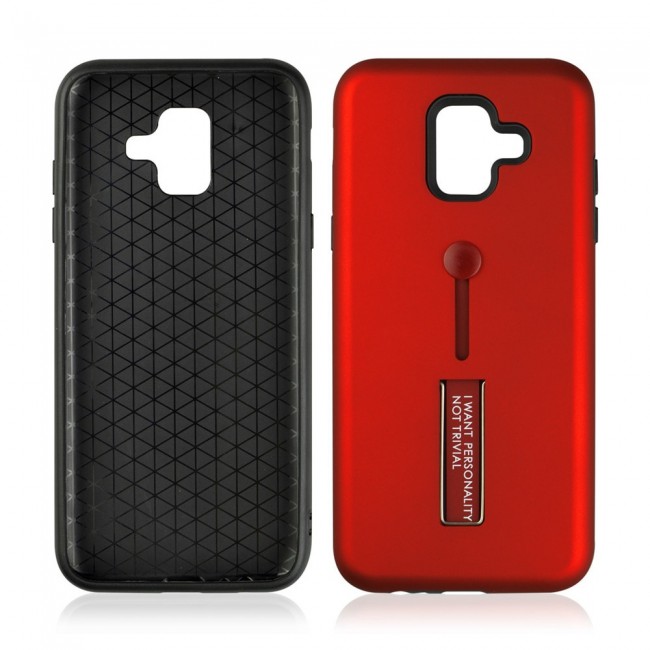 Margoun I Want Personality Not Trivial Strap Case Cover with Kickstand for Samsung Galaxy A6 - Black , Dark Blue , Red , Gold