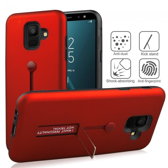 Margoun I Want Personality Not Trivial Strap Case Cover with Kickstand for Samsung Galaxy A6 - Black , Dark Blue , Red , Gold