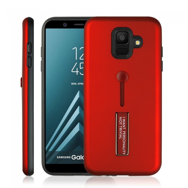 Margoun I Want Personality Not Trivial Strap Case Cover with Kickstand for Samsung Galaxy A6 - Black , Dark Blue , Red , Gold