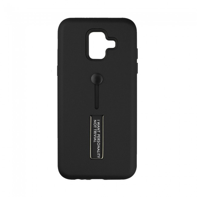 Margoun I Want Personality Not Trivial Strap Case Cover with Kickstand for Samsung Galaxy A6 - Black , Dark Blue , Red , Gold