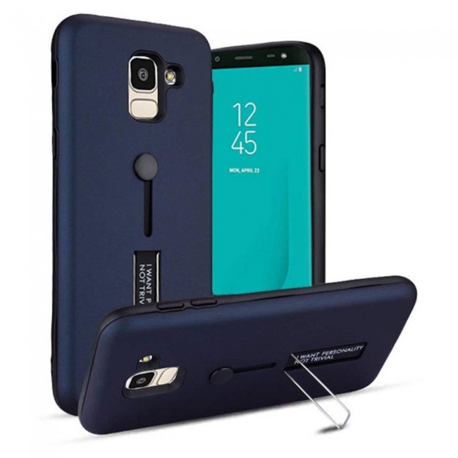 Margoun I Want Personality Not Trivial Strap Case Cover with Kickstand for Samsung Galaxy A6 - Black , Dark Blue , Red , Gold