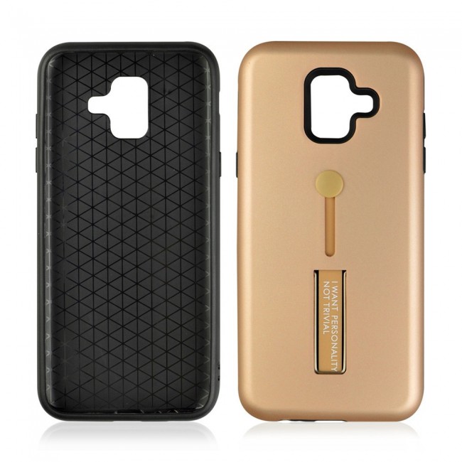 Margoun I Want Personality Not Trivial Strap Case Cover with Kickstand for Samsung Galaxy A6 - Black , Dark Blue , Red , Gold
