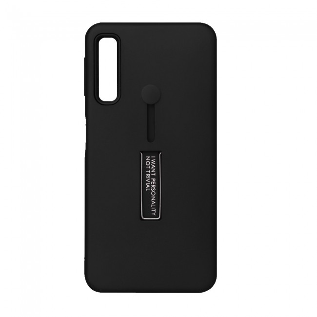 Margoun I Want Personality Not Trivial Strap Case Cover with Kickstand for Samsung Galaxy A7 2018 – Black , Dark Blue , Red , Gold