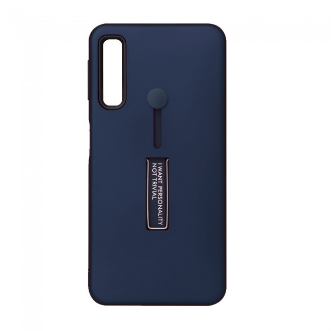 Margoun I Want Personality Not Trivial Strap Case Cover with Kickstand for Samsung Galaxy A7 2018 – Black , Dark Blue , Red , Gold