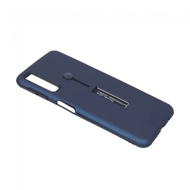 Margoun I Want Personality Not Trivial Strap Case Cover with Kickstand for Samsung Galaxy A7 2018 – Black , Dark Blue , Red , Gold