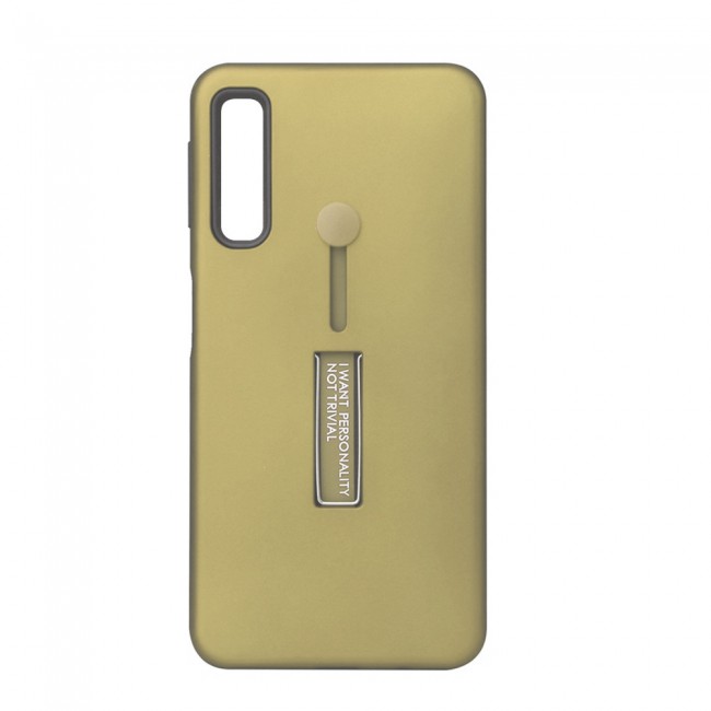 Margoun I Want Personality Not Trivial Strap Case Cover with Kickstand for Samsung Galaxy A7 2018 – Black , Dark Blue , Red , Gold