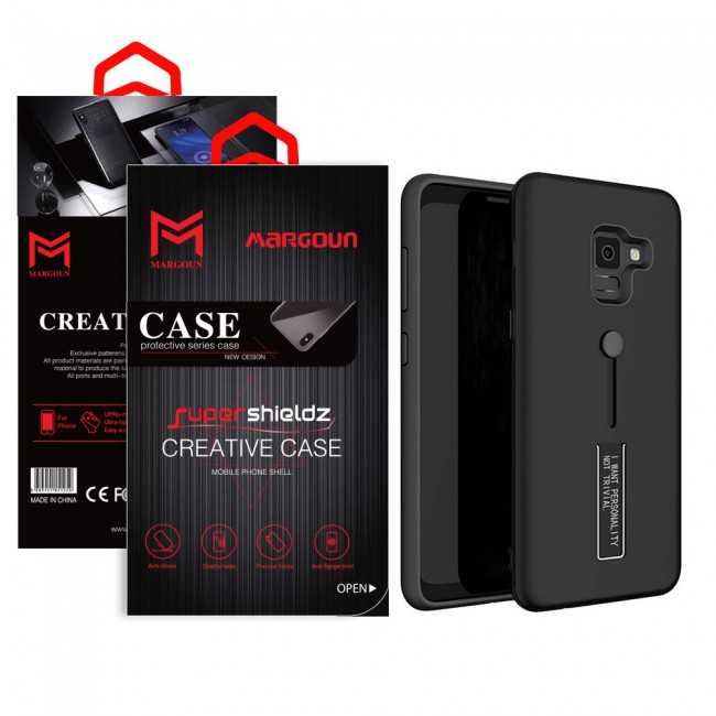 Margoun I Want Personality Not Trivial Strap Case Cover with Kickstand for Samsung Galaxy A8 Plus – Black , Dark Blue , Red , Gold