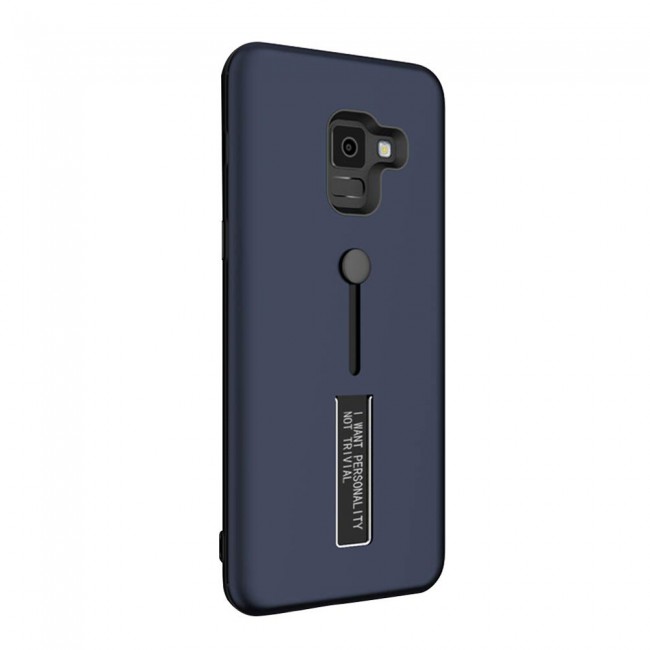 Margoun I Want Personality Not Trivial Strap Case Cover with Kickstand for Samsung Galaxy A8 – Black , Dark Blue , Red , Gold