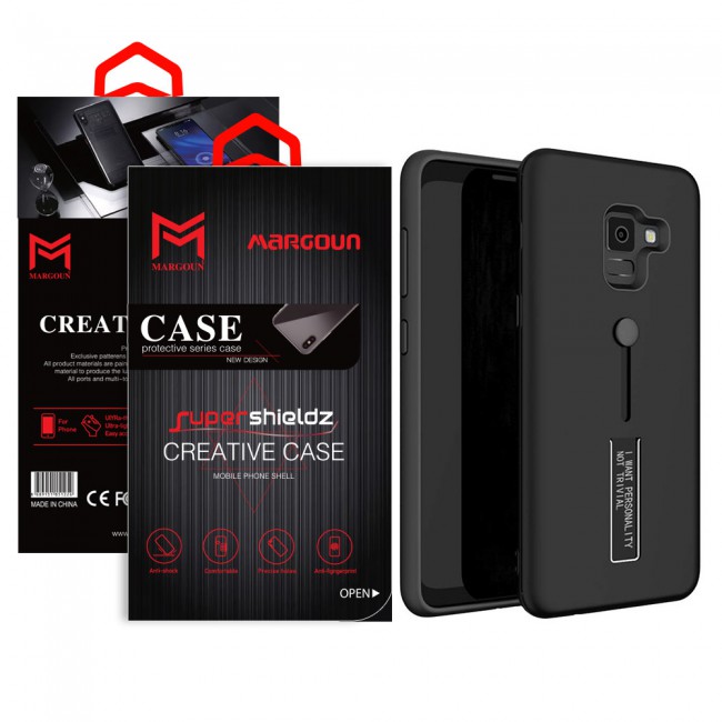 Margoun I Want Personality Not Trivial Strap Case Cover with Kickstand for Samsung Galaxy A8 – Black , Dark Blue , Red , Gold