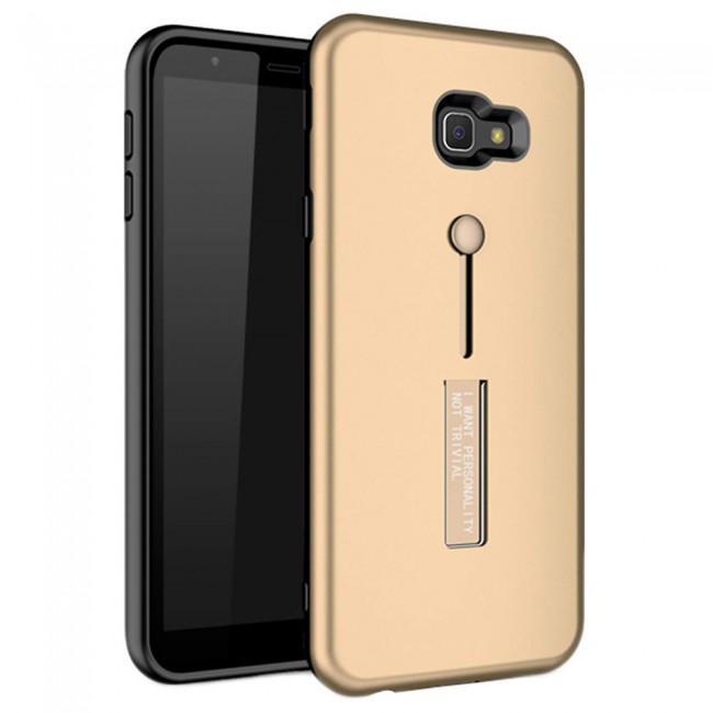 Margoun I Want Personality Not Trivial Strap Case Cover with Kickstand for Samsung Galaxy J4 Plus – Black , Dark Blue , Red , Gold