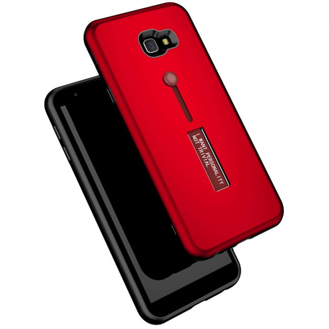 Margoun I Want Personality Not Trivial Strap Case Cover with Kickstand for Samsung Galaxy J4 Plus – Black , Dark Blue , Red , Gold