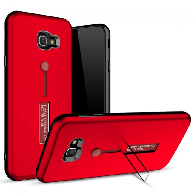 Margoun I Want Personality Not Trivial Strap Case Cover with Kickstand for Samsung Galaxy J4 Plus – Black , Dark Blue , Red , Gold
