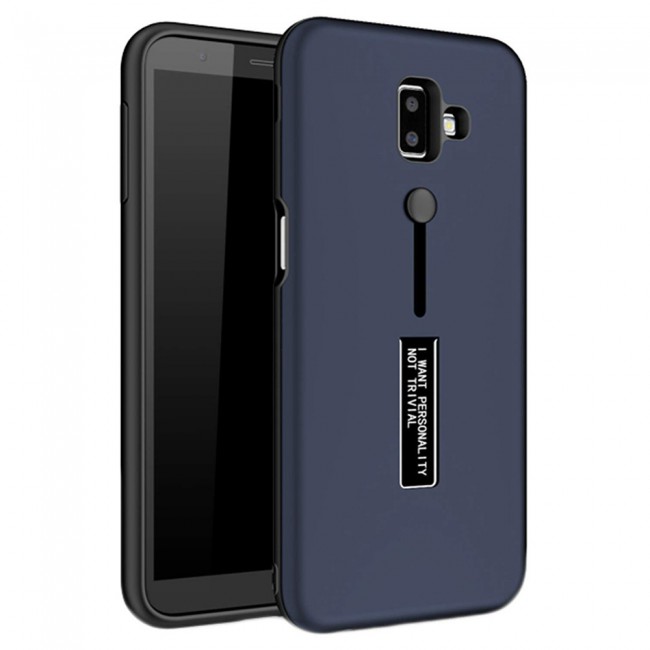 Margoun I Want Personality Not Trivial Strap Case Cover with Kickstand for Samsung Galaxy J6 Plus – Black , Dark Blue , Red , Gold