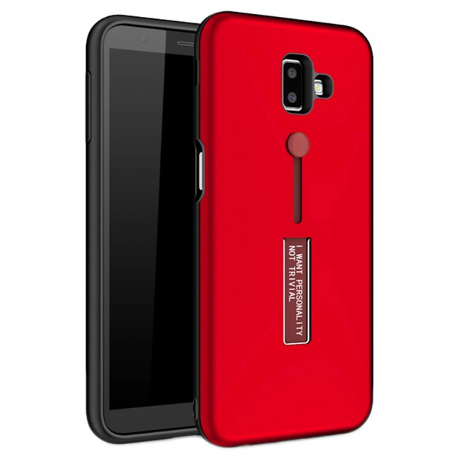 Margoun I Want Personality Not Trivial Strap Case Cover with Kickstand for Samsung Galaxy J6 Plus – Black , Dark Blue , Red , Gold
