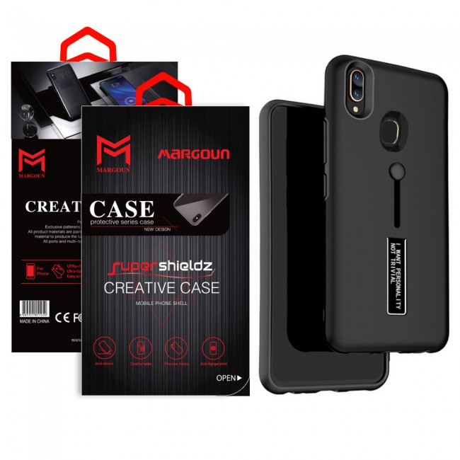 Margoun I Want Personality Not Trivial Strap Case Cover with Kickstand for Samsung Galaxy M20 – Black , Dark Blue , Red , Gold