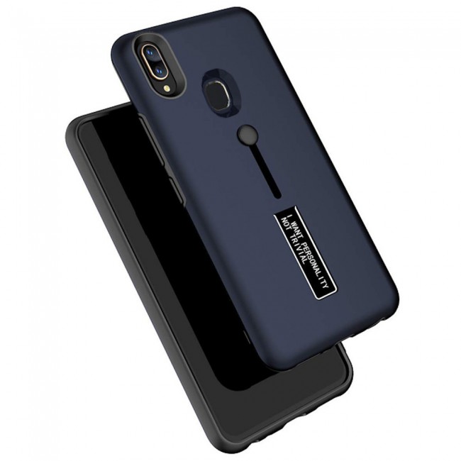 Margoun I Want Personality Not Trivial Strap Case Cover with Kickstand for Samsung Galaxy M20 – Black , Dark Blue , Red , Gold