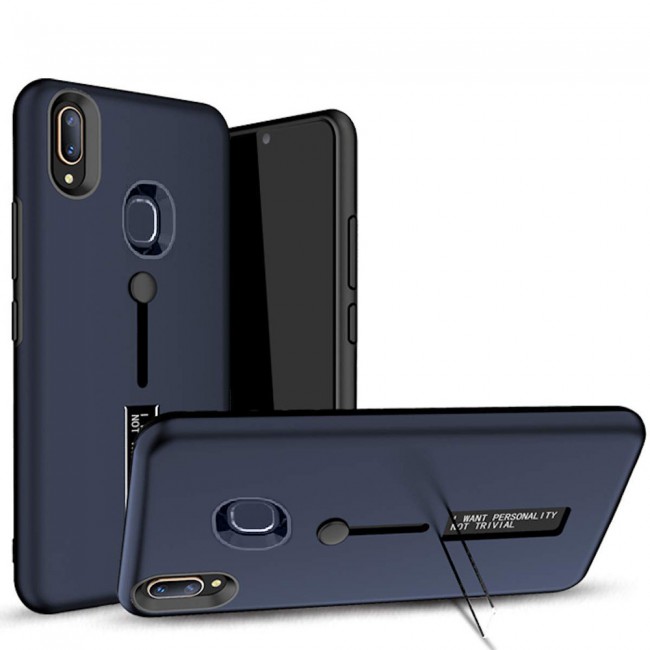 Margoun I Want Personality Not Trivial Strap Case Cover with Kickstand for Samsung Galaxy M20 – Black , Dark Blue , Red , Gold