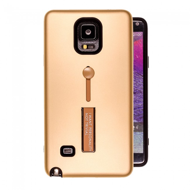 Margoun I Want Personality Not Trivial Strap Case Cover with Kickstand for Samsung Galaxy Note 4 – Black , Dark Blue , Red , Gold