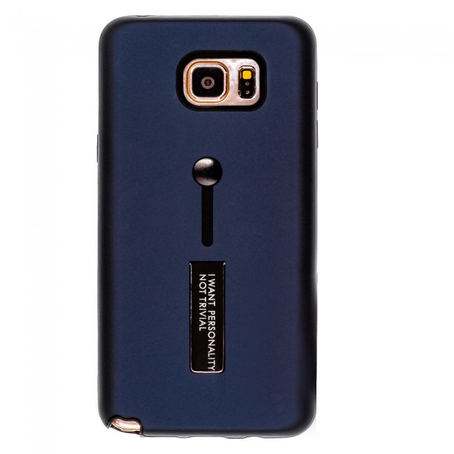 Margoun I Want Personality Not Trivial Strap Case Cover with Kickstand for Samsung Galaxy Note 5 – Black , Dark Blue , Red , Gold
