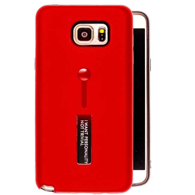 Margoun I Want Personality Not Trivial Strap Case Cover with Kickstand for Samsung Galaxy Note 5 – Black , Dark Blue , Red , Gold