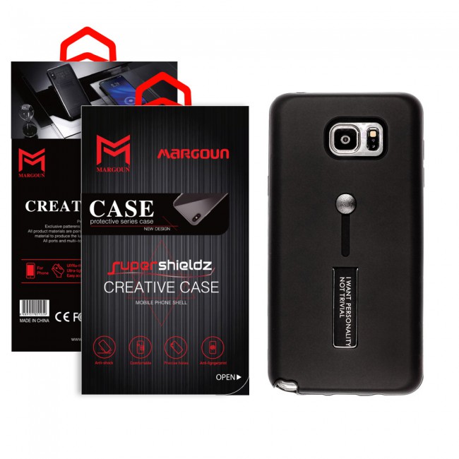Margoun I Want Personality Not Trivial Strap Case Cover with Kickstand for Samsung Galaxy Note 5 – Black , Dark Blue , Red , Gold