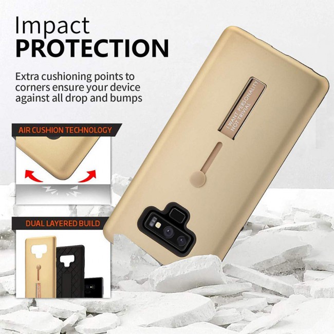Margoun I Want Personality Not Trivial Strap Case Cover with Kickstand for Samsung Galaxy Note 9 – Black , Dark Blue , Red , Gold
