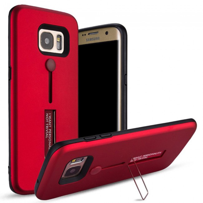 Margoun I Want Personality Not Trivial Strap Case Cover with Kickstand for Samsung Galaxy S7 Edge – Black , Dark Blue , Red , Gold