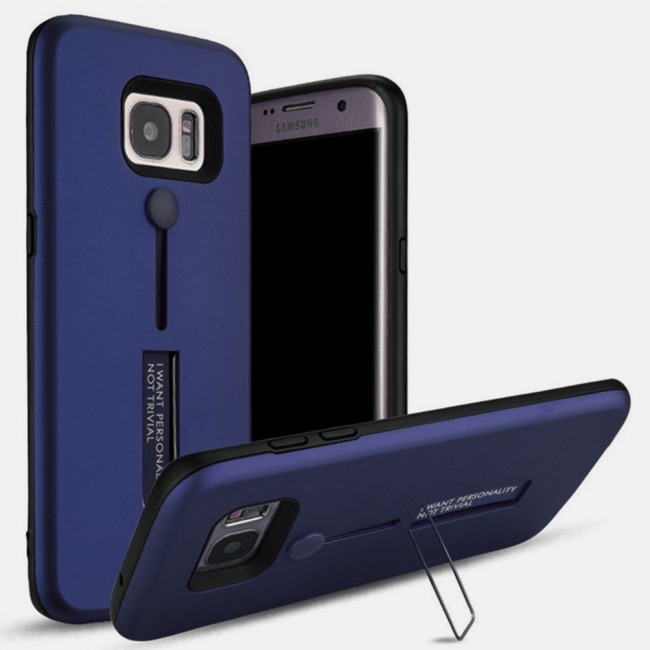 Margoun I Want Personality Not Trivial Strap Case Cover with Kickstand for Samsung Galaxy S7 Edge – Black , Dark Blue , Red , Gold