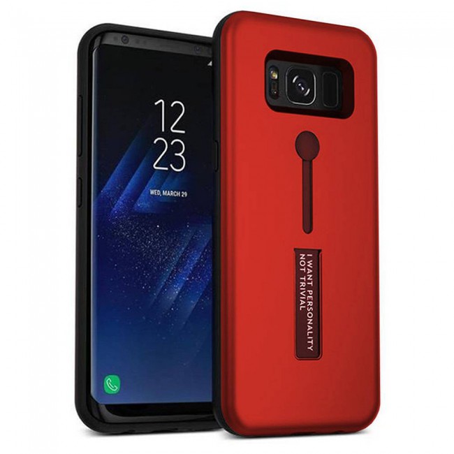 Margoun I Want Personality Not Trivial Strap Case Cover with Kickstand for Samsung Galaxy S8 – Black , Dark Blue , Red , Gold