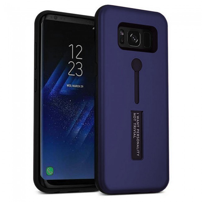 Margoun I Want Personality Not Trivial Strap Case Cover with Kickstand for Samsung Galaxy S8 – Black , Dark Blue , Red , Gold