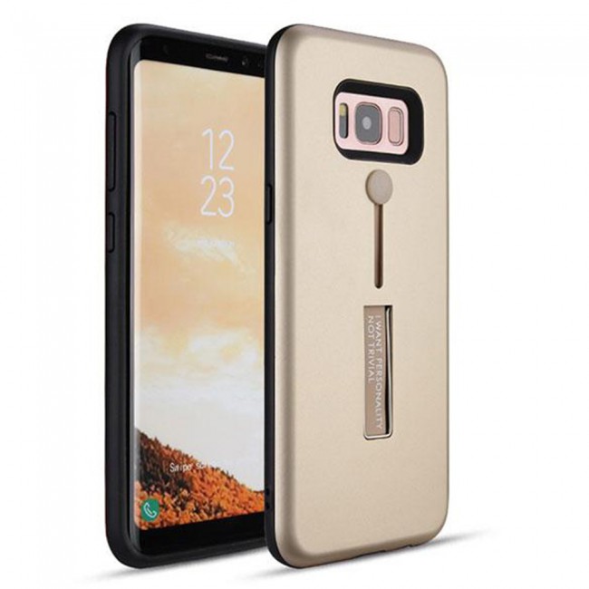 Margoun I Want Personality Not Trivial Strap Case Cover with Kickstand for Samsung Galaxy S8 – Black , Dark Blue , Red , Gold