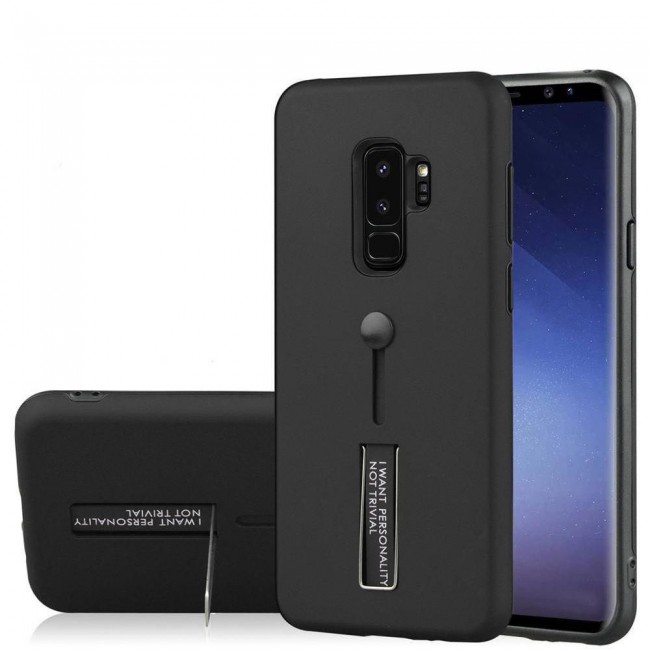 Margoun I Want Personality Not Trivial Strap Case Cover with Kickstand for Samsung Galaxy S9 Plus – Black , Dark Blue , Red , Gold