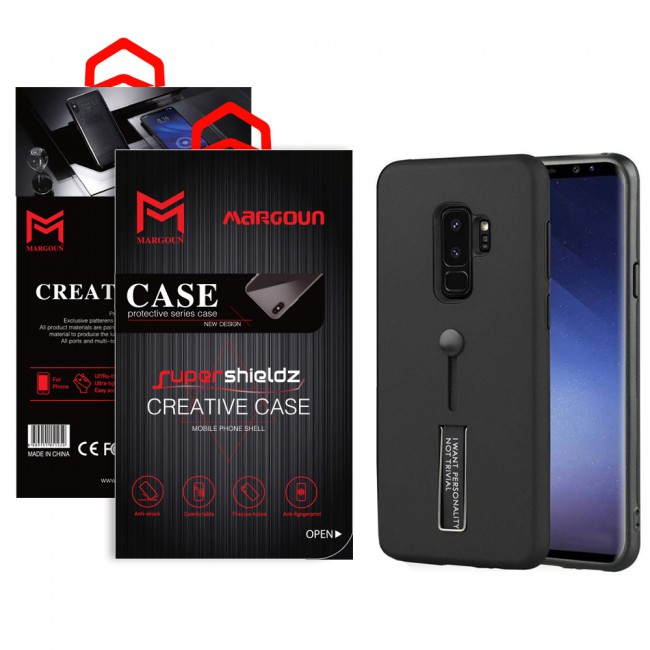 Margoun I Want Personality Not Trivial Strap Case Cover with Kickstand for Samsung Galaxy S9 – Black , Dark Blue , Red , Gold