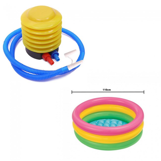 Margoun Inflatable Kids Pool Bath Tub 110cm with Foot Pump Inflator