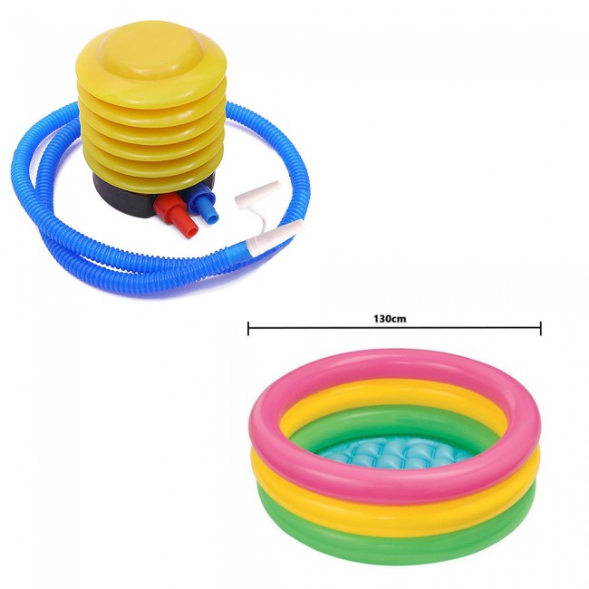Margoun Inflatable Kids Pool Bath Tub 130cm with Foot Pump Inflator