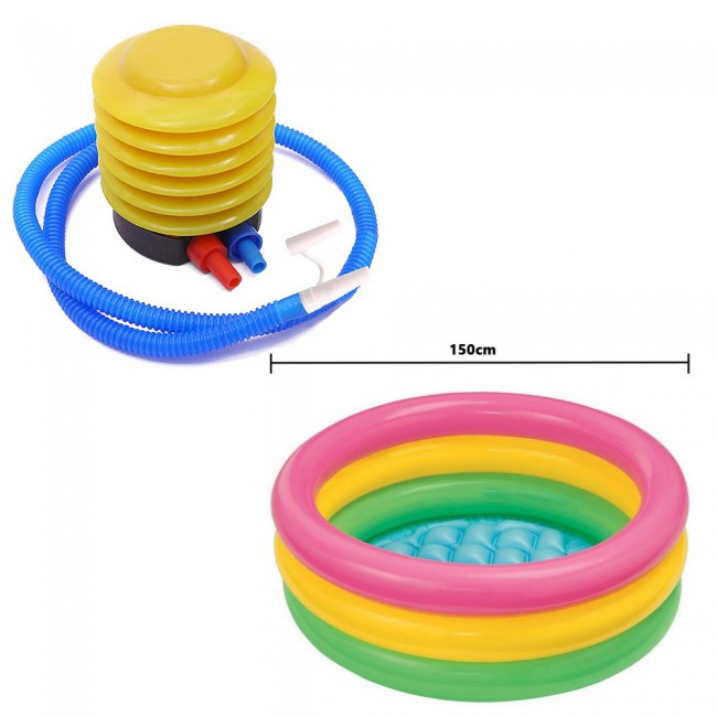Margoun Inflatable Kids Pool Bath Tub 150cm with Foot Pump Inflator