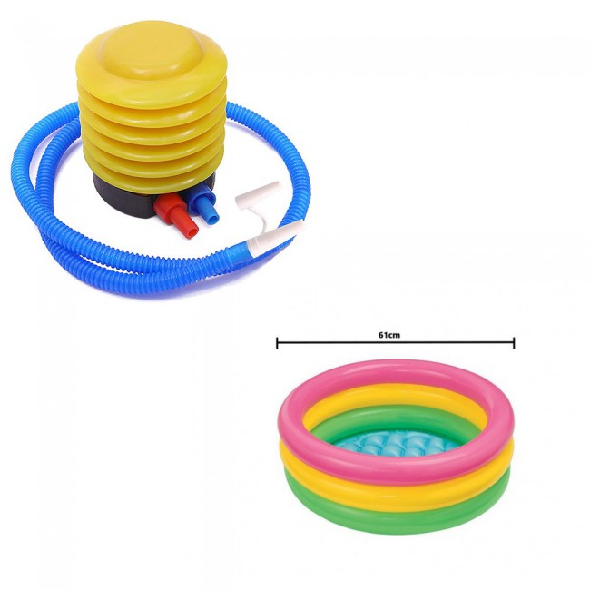 Margoun Inflatable Kids Pool Bath Tub 61cm with Foot Pump Inflator