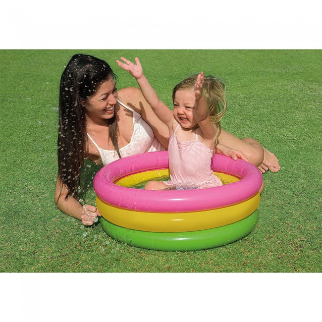 Margoun Inflatable Kids Pool Bath Tub 130cm with Foot Pump Inflator