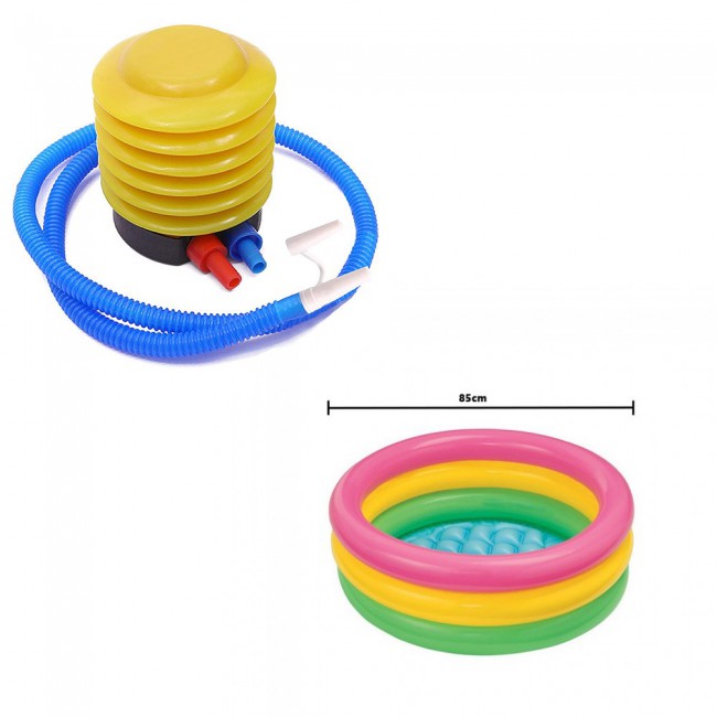 Margoun Inflatable Kids Pool Bath Tub 85cm with Foot Pump Inflator