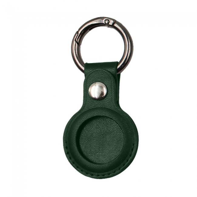 Margoun Leather Cover with Key Ring for Apple AirTag - Dark Green