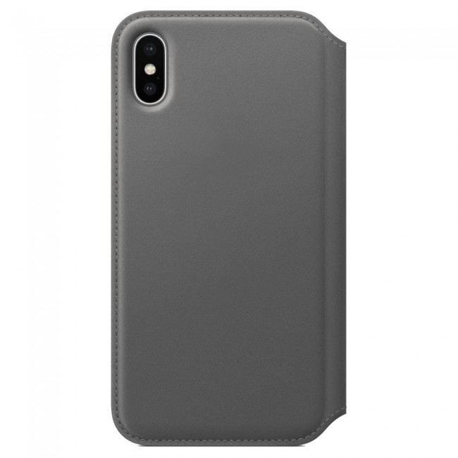 Margoun PU Leather Folio Case with Credit Card Slot  for Apple iphone X – Grey , Red , Pink