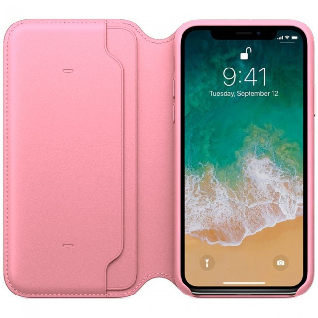 Margoun PU Leather Folio Case with Credit Card Slot  for Apple iphone X – Grey , Red , Pink