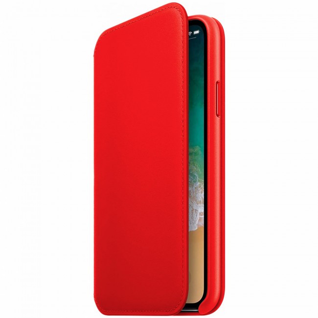 Margoun PU Leather Folio Case with Credit Card Slot  for Apple iphone X – Grey , Red , Pink