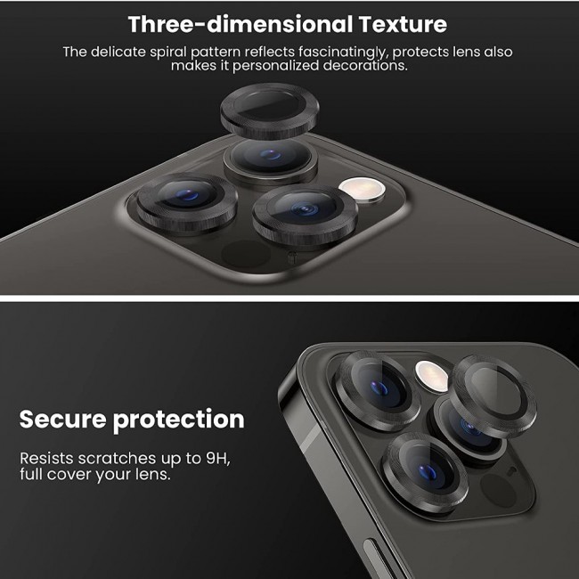 Margoun 3PCS Lens Protector Tempered Glass for iPhone 13 Pro iPhone 13 Pro Max – Black