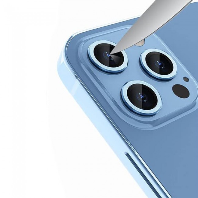 Margoun 3PCS Lens Protector Tempered Glass for iPhone 13 Pro iPhone 13 Pro Max – Blue