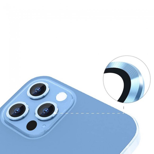 Margoun 3PCS Lens Protector Tempered Glass for iPhone 13 Pro iPhone 13 Pro Max – Blue