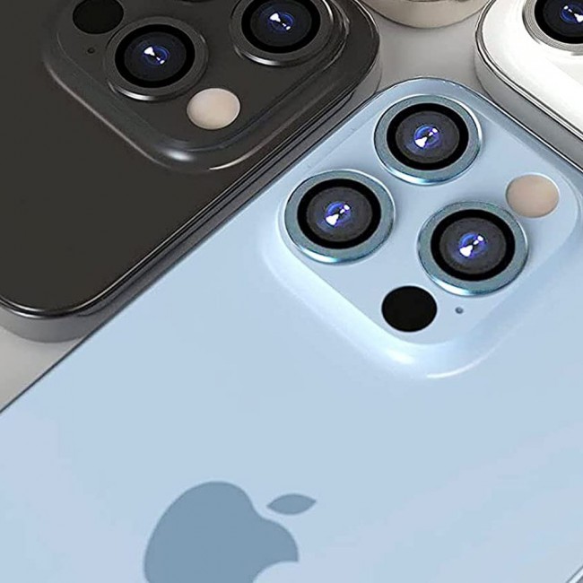 Margoun 3PCS Lens Protector Tempered Glass for iPhone 13 Pro iPhone 13 Pro Max – Blue
