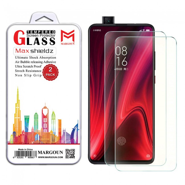 Margoun 2-Pack Max Shieldz Tempered Glass Screen Protector for Xiaomi Redmi K20 Pro